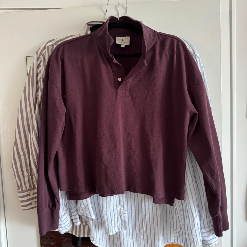 Tuckernuck Winetasting Long Sleeve Pique Holmes Boyfriend Polo L